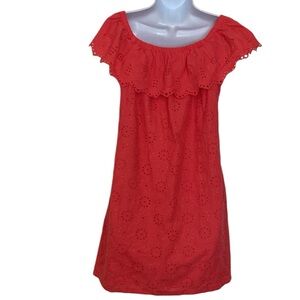 Tommy Bahama Coral color Harbour Island Eyelet Dress, Coral Coast ,size S